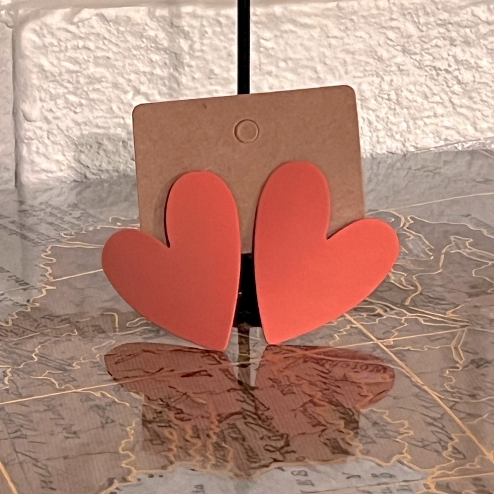 Heart-Shaped Orange Earrings